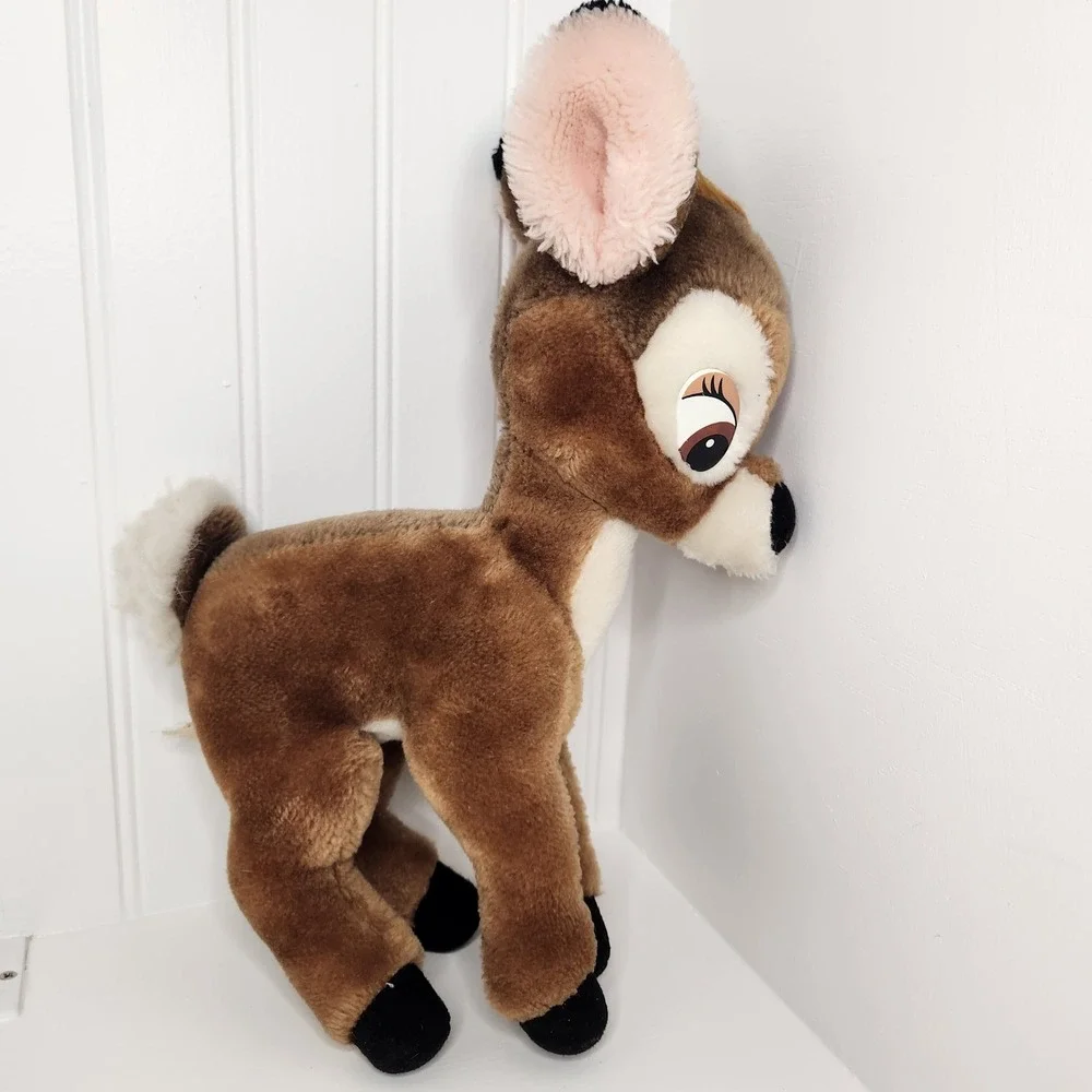 Vintage 1980s Disney World Bambi Plush Brown Soft Stuffed Animal Deer Disneyland